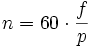 n = 60 \cdot \frac f p